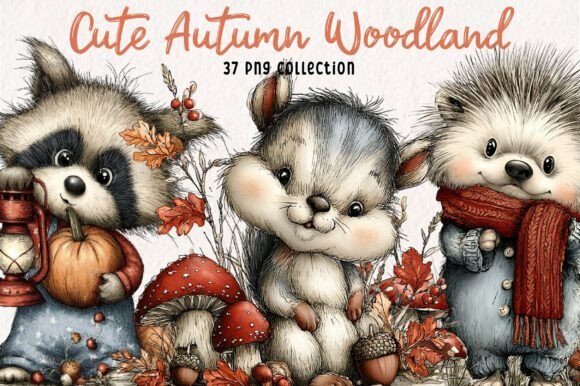 Download Cute Autumn Woodland PNG Clipart - Premium Resources