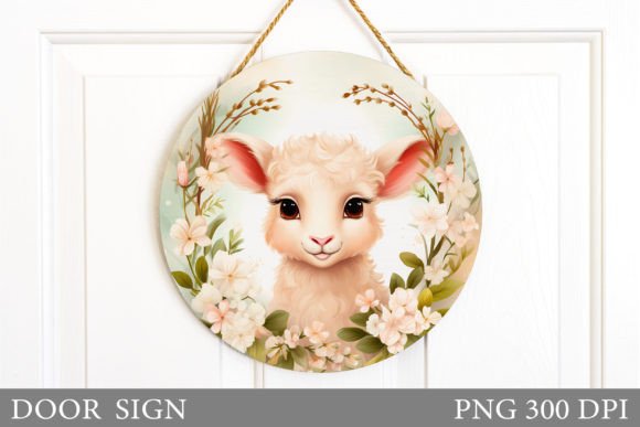 Download Lamb Easter Door Sign Design - Door sign Collection