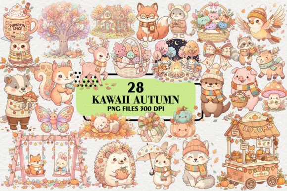 Download Kawaii Pastel Autumn Woodland Clipart - Premium Resources