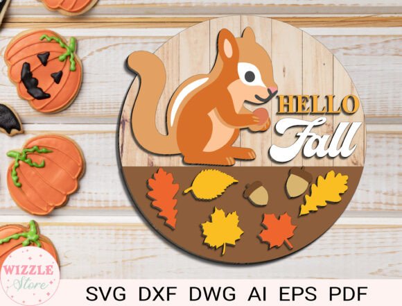 Download Hello Fall Door Sign Lasercut File Svg - Door sign Collection