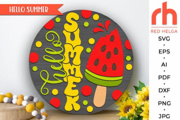 Download Hello Summer SVG, Door Sign Cut File - Hello summer Collection