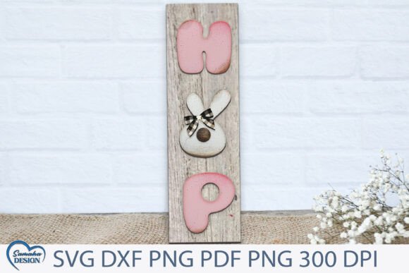 Download Hop Bunny Easter Door Sign Laser Cut. - Door sign Collection