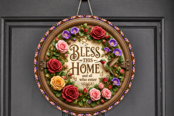 Download Bless This Home Hummingbird Door Sign - Door sign Collection