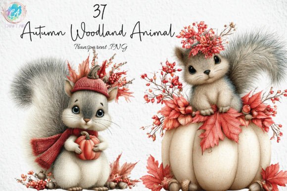 Download Autumn Woodland Pumpkin Animal PNG - Autumn woodland Collection
