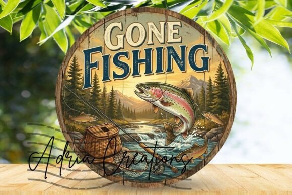 Download Gone Fishing Door Sign, Fish Coaster Png - Door sign Collection