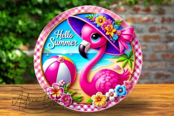 Download 3D Hello Summer Flamingo Welcome Sign - Hello summer Collection