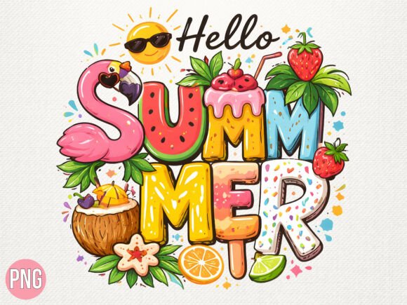 Download Tropical Hello Summer Beach PNG Shirt - Hello summer Collection