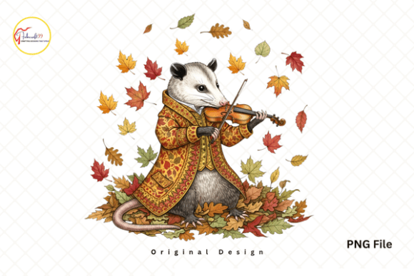 Download Autumn Woodland Violinist Opossum PNG - Autumn woodland Collection