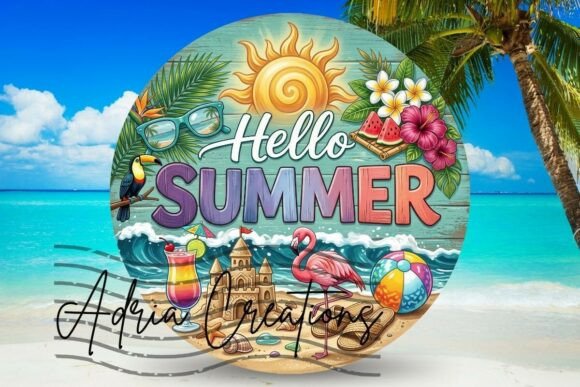 Download Hello Summer Door Sign, Wind Spinner Png - Hello summer Collection