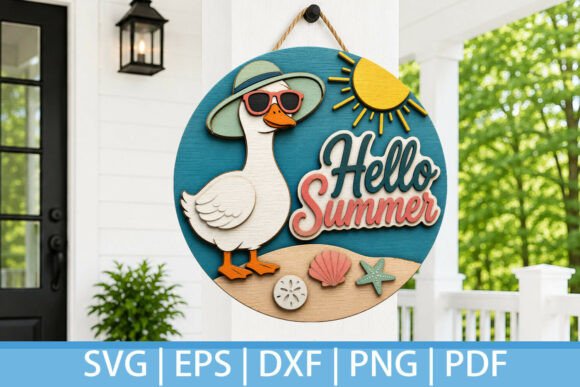 Download Hello Summer Goose SVG | Door Hanger - Hello summer Collection