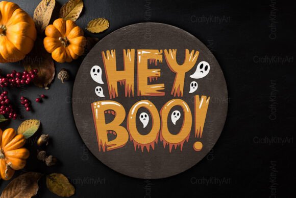 Download Hey Boo Ghost 3D Halloween Door Sign SVG - Door sign Collection
