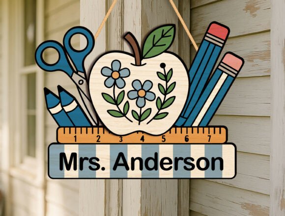 Download Apple Scissors Classroom Door Sign - Door sign Collection